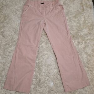 New York & Company Pink And White Striped Wide Leg Trouser Pants Size 10x30